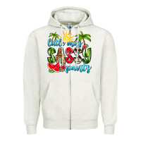 Oatmeal Heather little miss sassy pants Zipper Hoodie - Zillion Design Studio