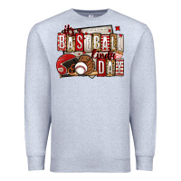 Heather Grey it's a baseball kinda day Premium Sweatshirt - Jasminsmagicworld