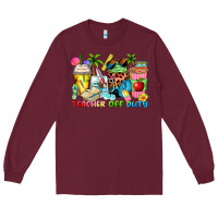 Burgundy teacher off duty coffee cups Long Sleeve Tee - Zillion Design Studio