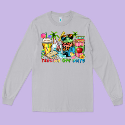 Long Sleeve Tee teacher off duty coffee cups