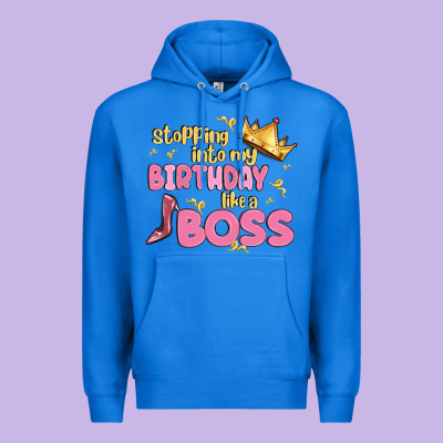 Birthday Boss Premium Hoodie Designed By Maliassmallbusiness