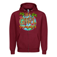 Burgundy hot girl summer Zipper Hoodie - Zillion Design Studio