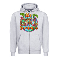 Heather Grey hot girl summer Zipper Hoodie - Zillion Design Studio