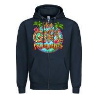 Navy hot girl summer Zipper Hoodie - Zillion Design Studio