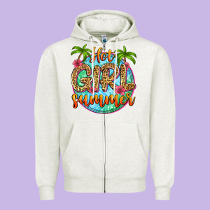 Hot Girl Summer Zipper Hoodie Designed By Zillion Design Studio