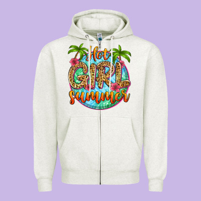 Hot Girl Summer Zipper Hoodie Designed By Zillion Design Studio