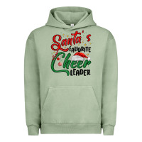 Pigment Oil Green santa s favorite cheer leader Urban Hoodie - MaliasSmallBusiness