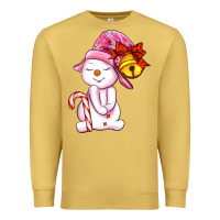 Antique Gold winter pink snowman Premium Sweatshirt - AdoDesignShop