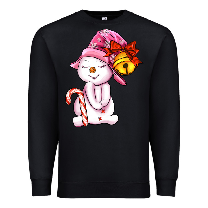 Winter Pink Snowman Premium Sweatshirt by AdoDesignShop | Teevron