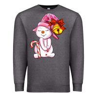 Charcoal Heather winter pink snowman Premium Sweatshirt - AdoDesignShop