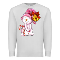 Dove Grey winter pink snowman Premium Sweatshirt - AdoDesignShop
