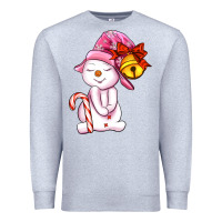 Heather Grey winter pink snowman Premium Sweatshirt - AdoDesignShop