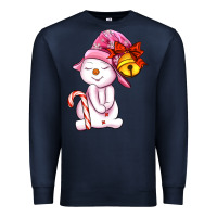 Navy winter pink snowman Premium Sweatshirt - AdoDesignShop