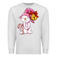 Oatmeal Heather winter pink snowman Premium Sweatshirt - AdoDesignShop