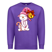 Purple winter pink snowman Premium Sweatshirt - AdoDesignShop