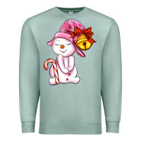 Seafoam winter pink snowman Premium Sweatshirt - AdoDesignShop