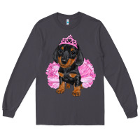 Smoke Balerina Dachshund With Tutu Long Sleeve Tee - RanaPortraitStore