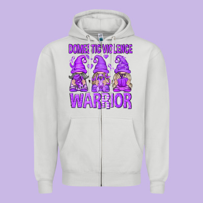 Domestic Violence Warrior Gnomes Zipper Hoodie Designed By Texasbilliewilder