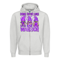 Dove Grey Domestic Violence Warrior Gnomes Zipper Hoodie - texasbilliewilder