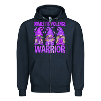 Navy Domestic Violence Warrior Gnomes Zipper Hoodie - texasbilliewilder