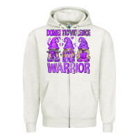 Oatmeal Heather Domestic Violence Warrior Gnomes Zipper Hoodie - texasbilliewilder