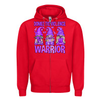 Red Domestic Violence Warrior Gnomes Zipper Hoodie - texasbilliewilder