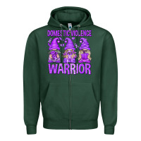 Sports Green Domestic Violence Warrior Gnomes Zipper Hoodie - texasbilliewilder