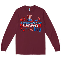 Burgundy all american boy Long Sleeve Tee - AdoDesignShop