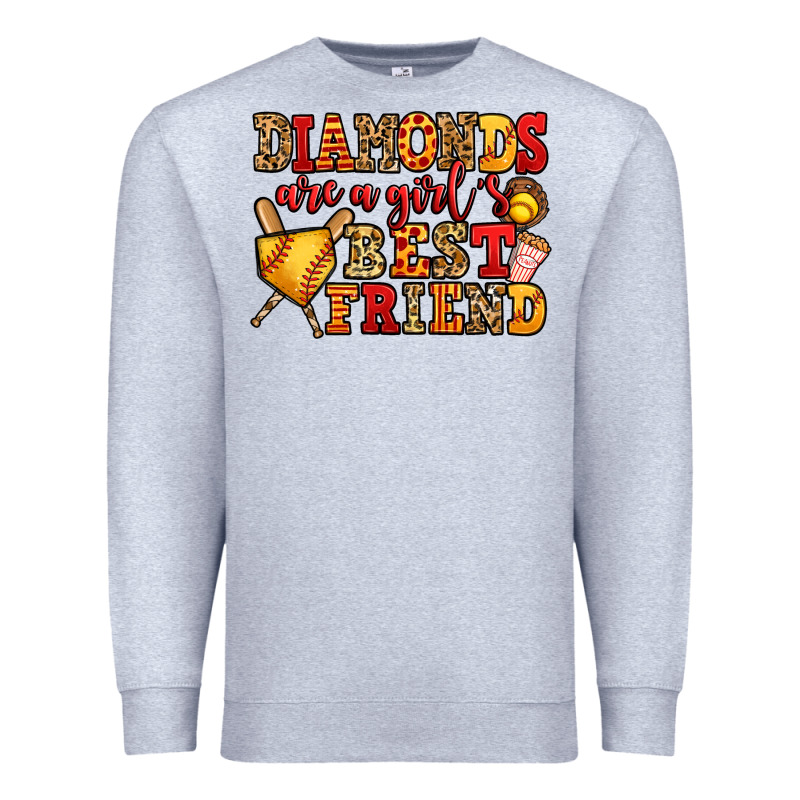 Diamonds Are A Girl's Best Friend Softball Premium Sweatshirt by Jasminsmagicworld | Teevron
