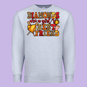 Diamonds Are A Girl's Best Friend Softball Premium Sweatshirt Designed By Jasminsmagicworld