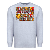 Heather Grey diamonds are a girl's best friend softball Premium Sweatshirt - Jasminsmagicworld