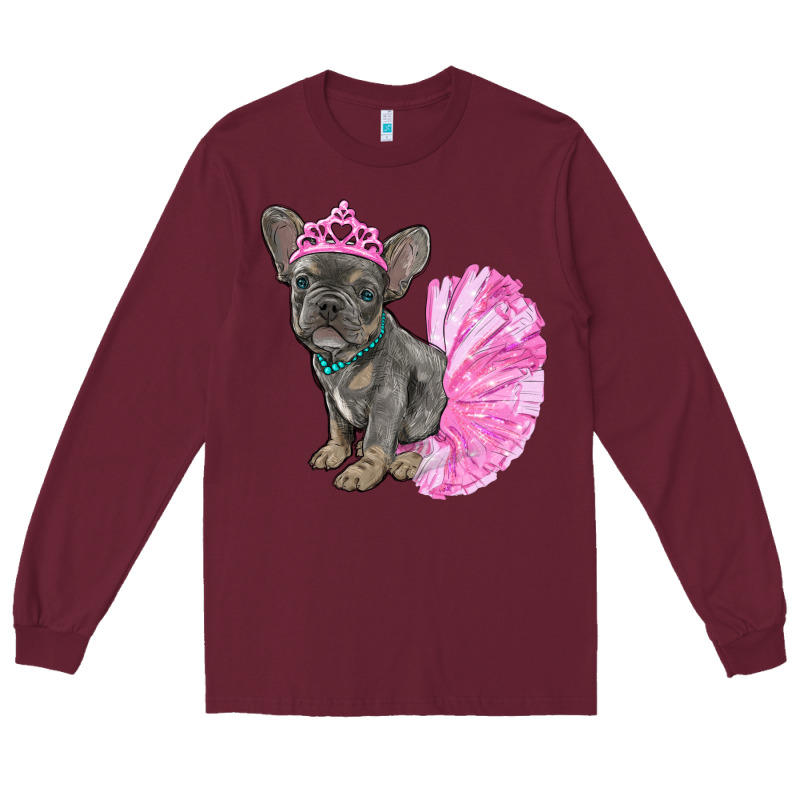 Balerina French Bulldog With Tutu Long Sleeve Tee by RanaPortraitStore | Teevron