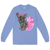 Colony Blue Balerina French Bulldog With Tutu Long Sleeve Tee - RanaPortraitStore