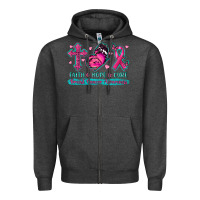 Charcoal Heather Faith Hope Cure Breast Cancer Awareness Zipper Hoodie - texasbilliewilder