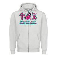 Dove Grey Faith Hope Cure Breast Cancer Awareness Zipper Hoodie - texasbilliewilder