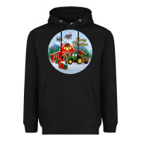 Black merry christmas small town christmas ornament Heavyweight Hoodie - BundleAndBundleShop
