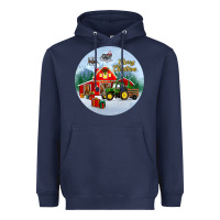 Navy merry christmas small town christmas ornament Heavyweight Hoodie - BundleAndBundleShop