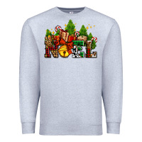Heather Grey western noel Christmas gifts Premium Sweatshirt - AdoDesignShop