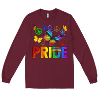 Burgundy hippie pride Long Sleeve Tee - texasbilliewilder