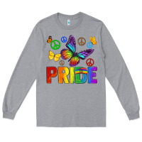 Heather Grey hippie pride Long Sleeve Tee - texasbilliewilder