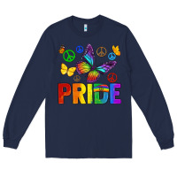 Navy hippie pride Long Sleeve Tee - texasbilliewilder