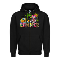 Black hello summer cow Zipper Hoodie - Zillion Design Studio