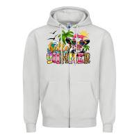 Dove Grey hello summer cow Zipper Hoodie - Zillion Design Studio