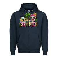 Navy hello summer cow Zipper Hoodie - Zillion Design Studio