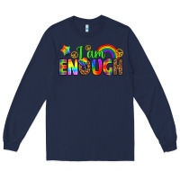 Navy i am enough Long Sleeve Tee - texasbilliewilder