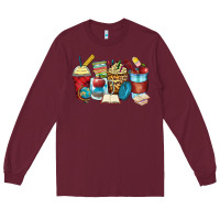 Burgundy teacher coffee cups Long Sleeve Tee - Zillion Design Studio