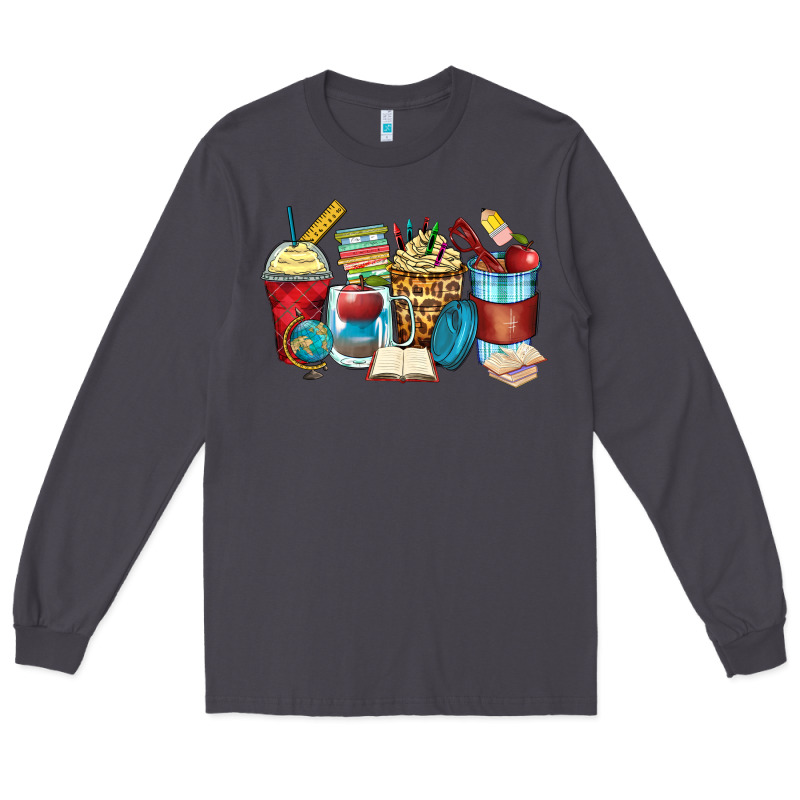 Teacher Coffee Cups Long Sleeve Tee by Zillion Design Studio | Teevron