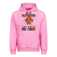 Fuchsia Pink on the bleachers is where i spend most of my days Urban Hoodie - MaliasSmallBusiness