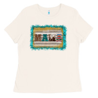 Bone western turquoise's mama background Ladies Tee - BarkalooDesign