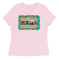 Bubblegum Pink western turquoise's mama background Ladies Tee - BarkalooDesign